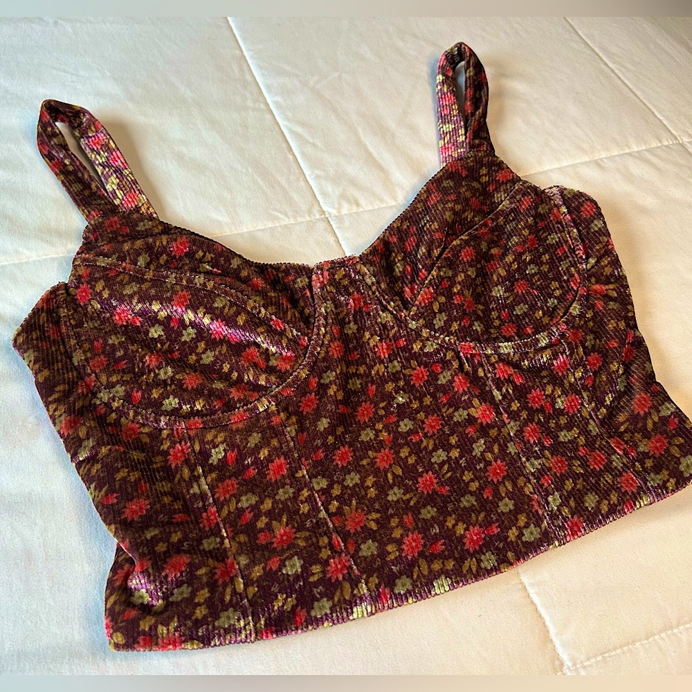 FULL TILT | Velvet Floral Tank Top | Women’s Size: S